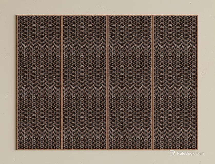 Stylish Brown Hexagonal Perforated Wall Panels For Modern Interior Design 3d model 