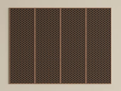 Stylish Brown Hexagonal Perforated Wall Panels For Modern Interior Design 3d model