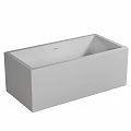 Modern Gray Rectangular Freestanding Bathtub With Solid Surface Design