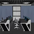 Command Center Control Center Rescue Brigade Control Center Combat Command Room Operation Desk Science and Technology Large Screen Office Desk and Chair Interactive Touch Screen Rescue Brigade 3d model