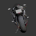 Yamaha Sporty Motorcycle with White Red Gray Body Red Seat and Sleek Design
