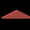 Red Triangular Roof Architectural Component With Detailed Tile Structure Design Elements 3d model