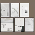 Minimalist Poster Design Collection Featuring Aroma Sea Journey Breathe Themes