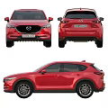Red Mazda SUV Front Rear And Side Views 3d model
