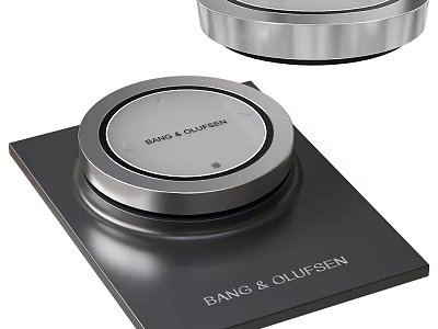 BANG & OLUFSEN Premium Audio Speakers With Circular Design Square Base And Sleek Metallic Finish 3d model