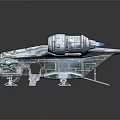 Detailed Cosmic Spaceship Model With Dual Engines And Transparent Structure