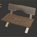 Wooden Bench Solid Wood Construction With Natural Grain Finish Rustic Outdoor Furniture Design