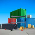 Heavy Duty Industrial Equipment Warehouse Storage Racking With Colorful Containers And Stacked Cartons