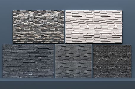 Rock wall rubble wall sofa background wall texture wall retro wall culture stone background wall decorative wall 3d model