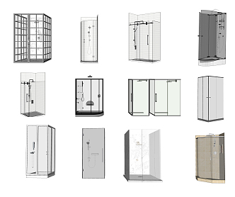 Modern Shower Room Shower 3d model