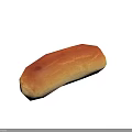 Fresh Golden Long Bread with Crispy Surface on Black Background Showcasing Perfectly Baked Texture