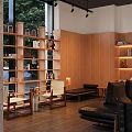 Modern Lounge Area Interior Design With Wooden Walls Black White Sofas And Coffee Table