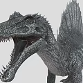 Realistic Spinosaurus Dinosaur With Open Mouth And Sailback Scaly Skin