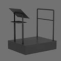 Modern Commercial Equipment With Black Base Tilted Display Screen And Side Armrest Structure 3d model