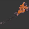 Electric Leaf Blower Orange And Black Design With Long Nozzle For Efficient Cleaning 3d model