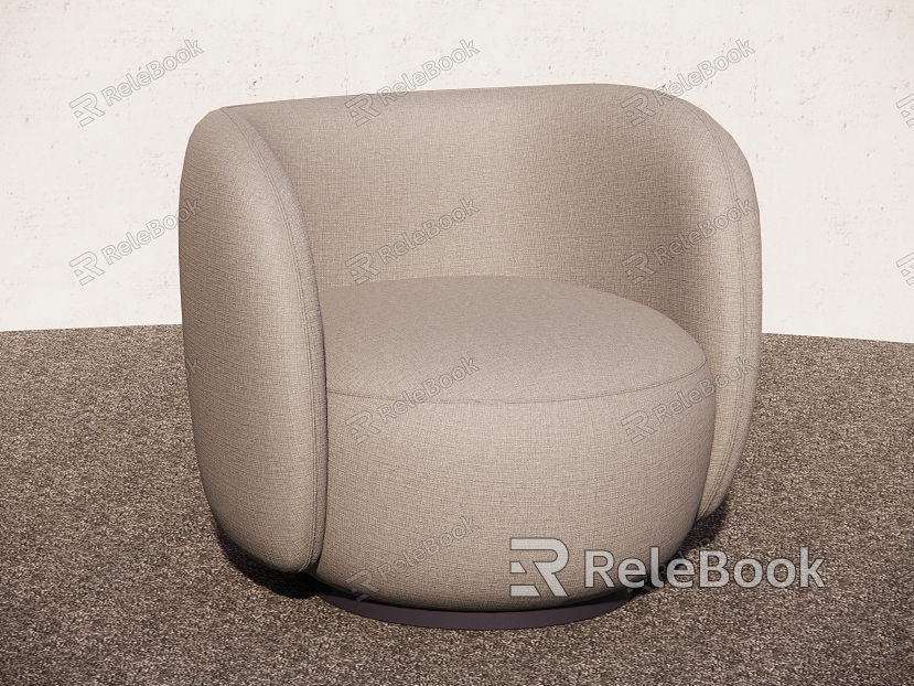 Modern Casual Round Sofa Flannel Casual Sofa Leather Sofa Single Sofa Single Chair Lazy Sofa model