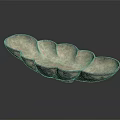 Golden Petal Shaped Decorative Metal Tray With Shiny Surface And Reflection On Black Background