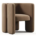 Modern Leisure Chair With Beige Brown Striped Upholstery And Unique Armrest Design