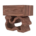 Walnut Wood Wooden Chest of Drawers with Unique Artistic Base Design for Modern Home Decor