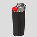 Black Lighter With Silver Top Red Button And Sleek Design 3d model