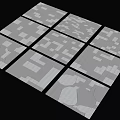 Collection Of Various Grey Tile Samples With Geometric Patterns And Textures 3d model