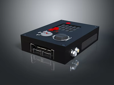 Headphone Speaker With Black Design Control Buttons Knobs And Audio Interface 3d model