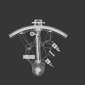 Vintage Brass Sextant With Scaled Dial Telescope And Navigation Pointer