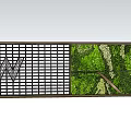 Modern Landscape Wall With Metal Grid Design Green Plant Decoration And W Letter