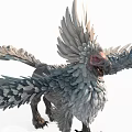 Mythical Bird With Crested Head Detailed Plumage And Elongated Feathery Wings