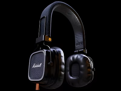 Marshall Over Ear Headphones With Leather Design And Comfortable Ear Cushions 3d model