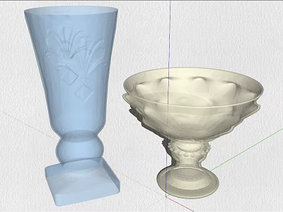 Elegant Decorative Wine Bottle And Wine Glass With Intricate Patterns And Smooth Glass Finish 3d model