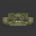 Pixel Style Aquatic Animal 3D Model With Block Structure And Green Yellow Colors