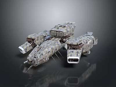 Futuristic Cosmic Spaceship Design With Detailed Modular Structure For Interstellar Exploration 3d model