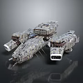 Futuristic Cosmic Spaceship Design With Detailed Modular Structure For Interstellar Exploration