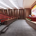 Modern Conference Hall Office Building Report Hall 3d model