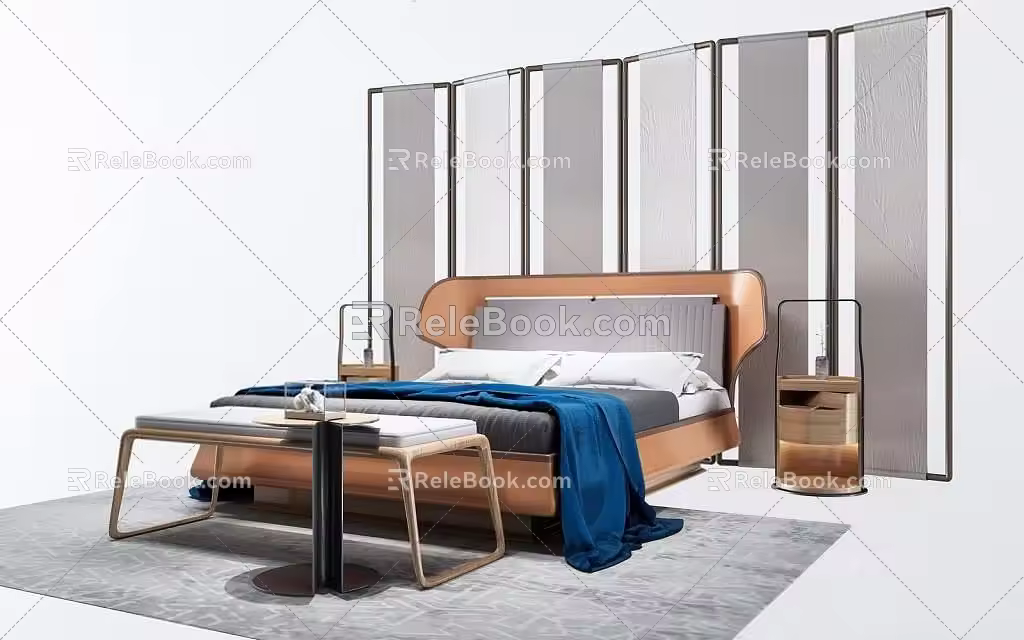 Double bed 3d model