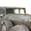Vintage Rusty Functional Vehicle With Large Tires And Sturdy Modified Body 3d model
