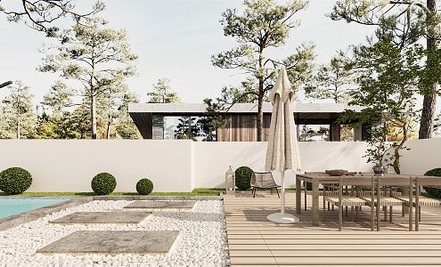 Modern courtyard landscape 3d model