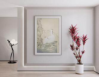 New Chinese Animal Painting Art Hanging Painting Decorative Painting Green Plant 3d model