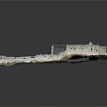 Historical Ancient Fortress Structure With Encircling Walls Green Grass And Trees