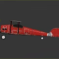 Vintage Red Biplane Model With Retro Design And Detailed Craftsmanship Features 3d model