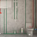 Modern toilet embedded pipeline water pipe components toilet water pipe toilet embedded parts embedded pipeline 3d model