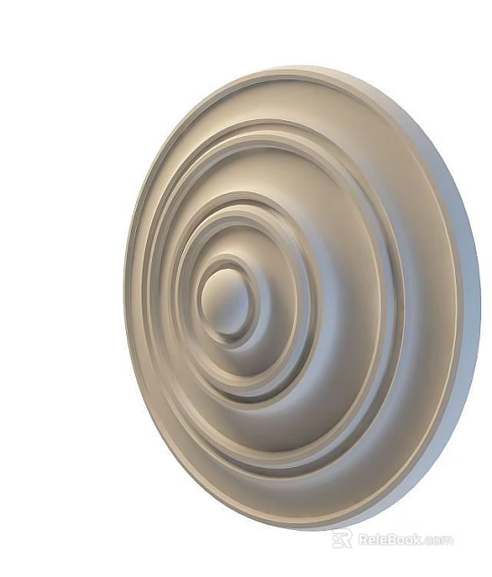 Tech Exhibition Hall Featuring Circular Concentric Texture Metallic Tech Exhibit 3d model 