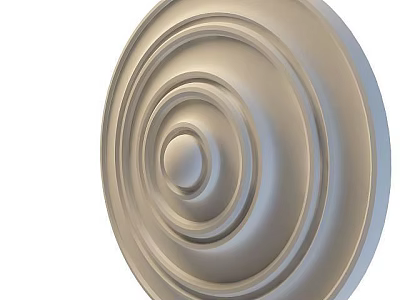 Tech Exhibition Hall Featuring Circular Concentric Texture Metallic Tech Exhibit 3d model