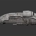 Futuristic White Aerospace Spaceship Featuring Two Large Engines And Sci Fi Elements 3d model