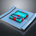 Tactical Weapon Stored In Green Box With DATA Text On Silver Textured Surface