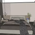 Modern Elegant Bedroom Interior Design With Neutral Tones Upholstered Headboard And Pendant Lighting