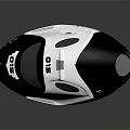 Black And White OIS Logo Helmet With Streamlined Design And Emblem