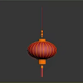 Red Decorative Lantern With Gold Trim For Home Furniture Accent