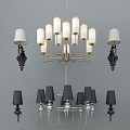 European-style chandelier wall lamp combination multi-head chandelier wall lamp metal hanging 3d model